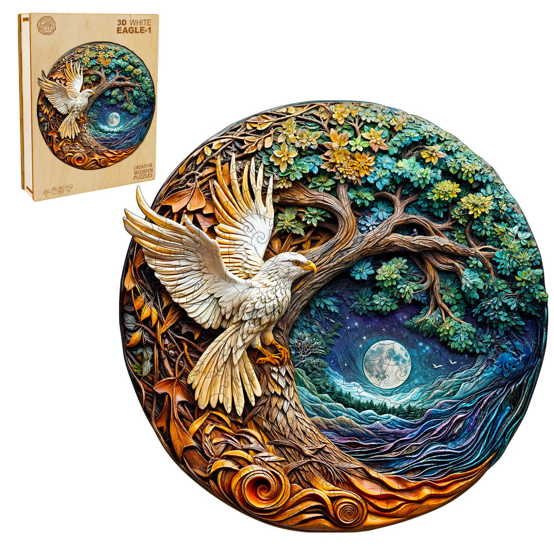 3D White Eagle-1 Wooden Jigsaw Puzzle