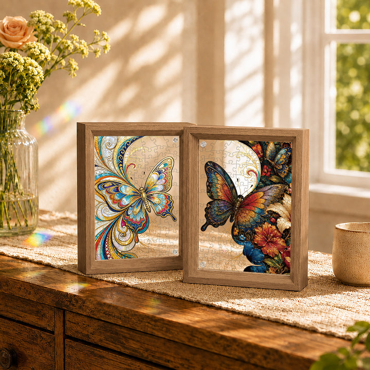 Double Sided Acrylic Jigsaw -Blossoms and Butterfli