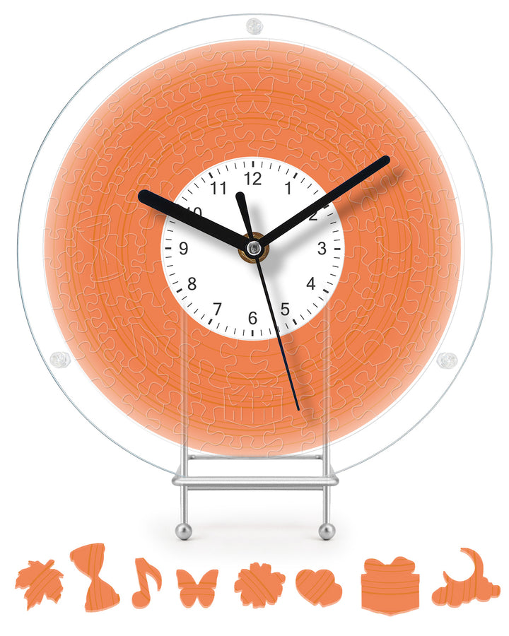 DIY Acrylic Puzzle Clock Kit - Vibrant Orange