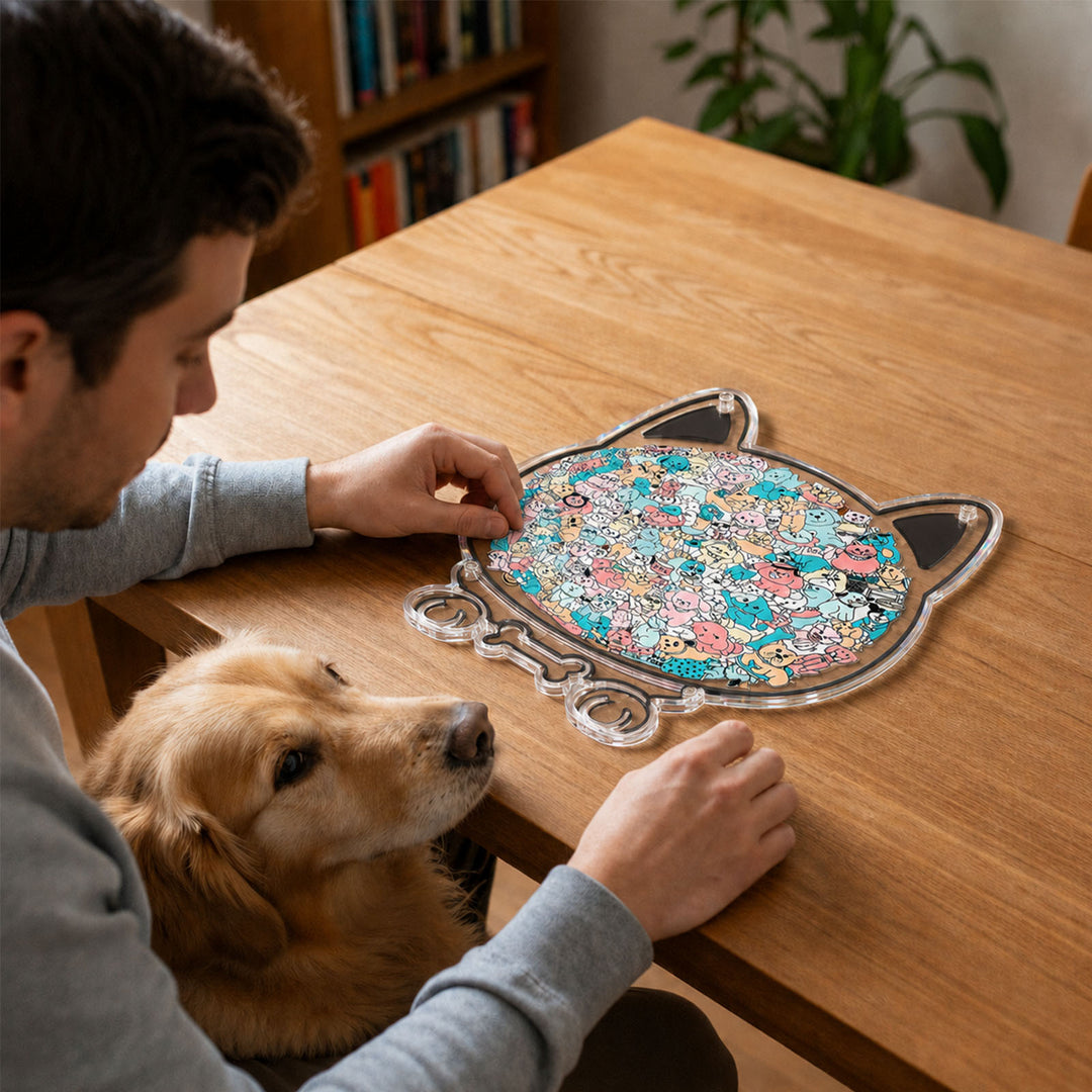 Acrylic Jigsaw Puzzle Suncatcher - Puppy Party