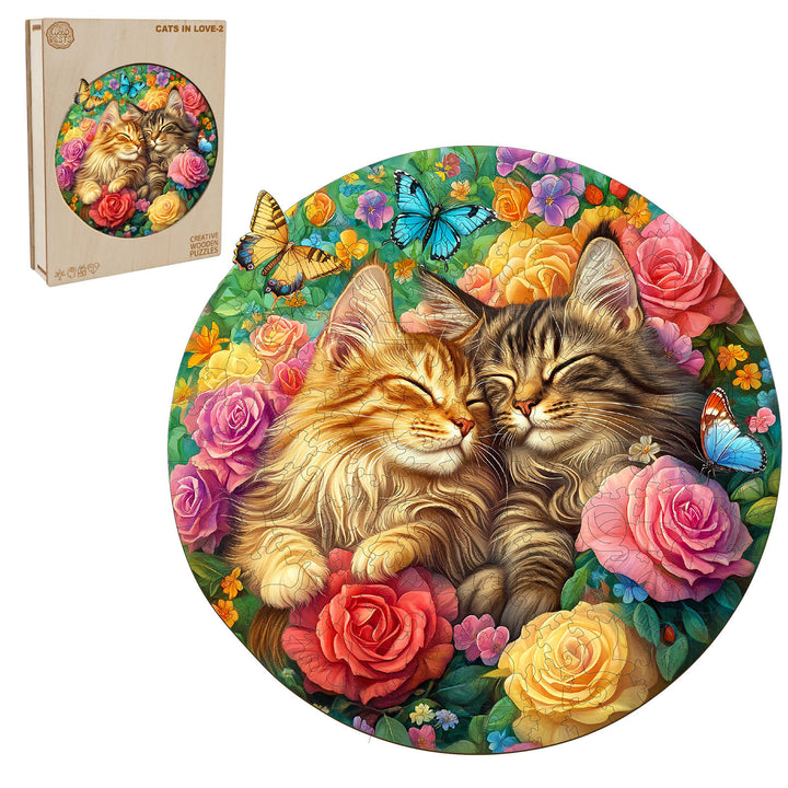 Cats in Love-2 Wooden Jigsaw Puzzle