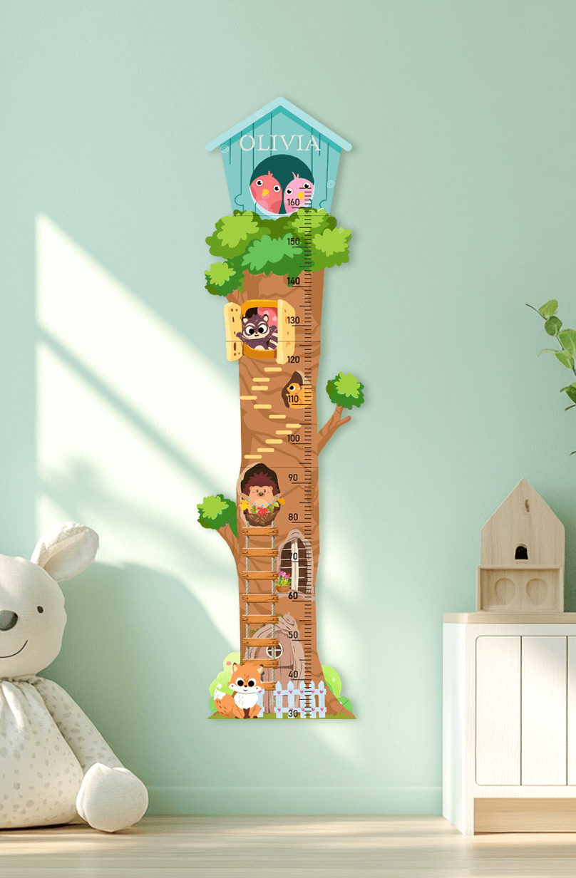 Personalized Wooden Treehouse Growth Chart Ruler