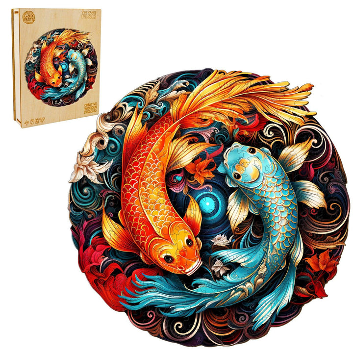 Yin Yang Fish 1 Wooden Jigsaw Puzzle-Woodbests