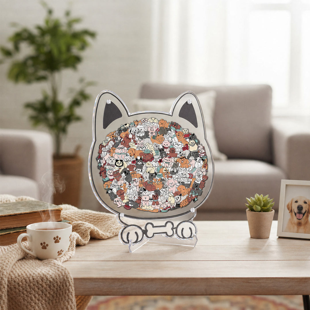 Acrylic Jigsaw Puzzle Suncatcher - Puppy Party