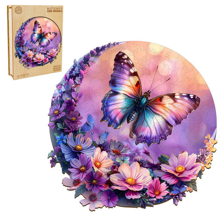 Butterfly and Moon-2 Wooden Jigsaw Puzzle