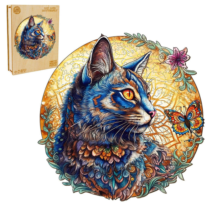 cat wooden puzzles with gift box