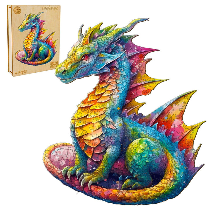 Colorful Dragon 1 Wooden Jigsaw Puzzle
