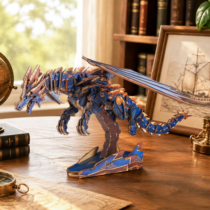 3D Wooden Mechanical Kit - Azure Gold Dragon
