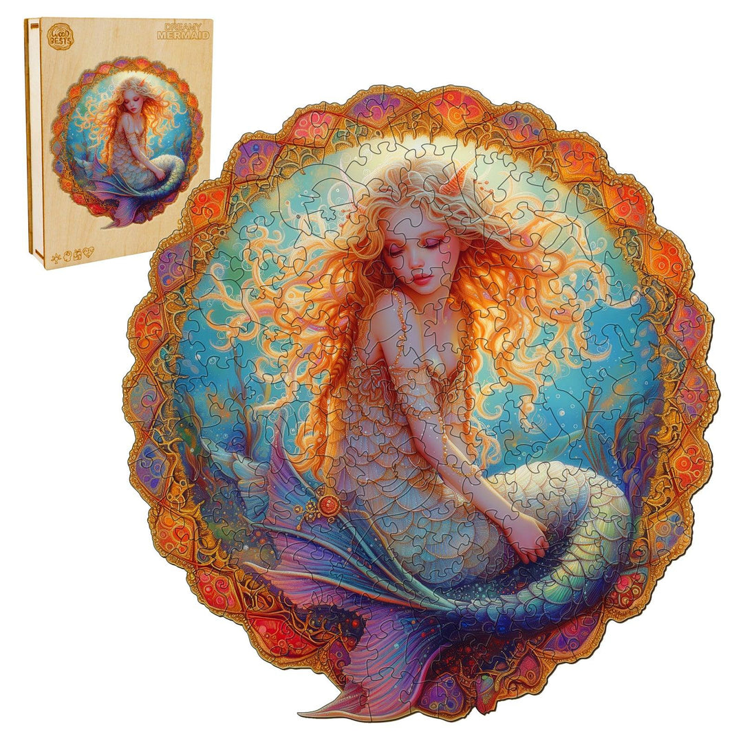 Dreamy Mermaid Wooden Jigsaw Puzzle-Woodbests