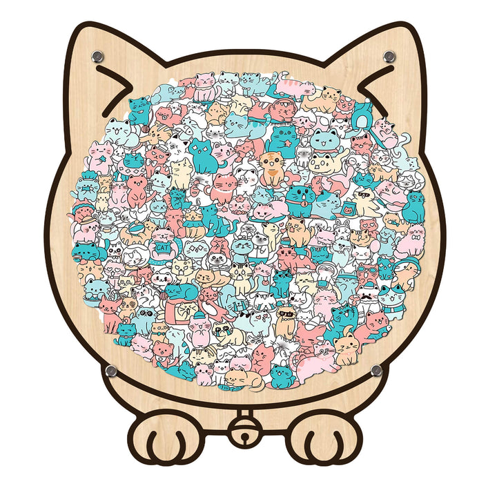 Morandi-Colored Cat/Dog Shaped Wooden Jigsaw Puzzle