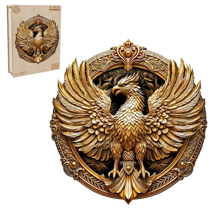 3D Metal Phoenix Wooden Jigsaw Puzzle - Woodbests