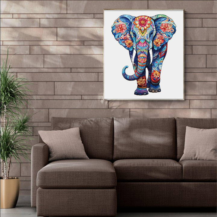 Blue Elephant Wooden Jigsaw Puzzle-Woodbests