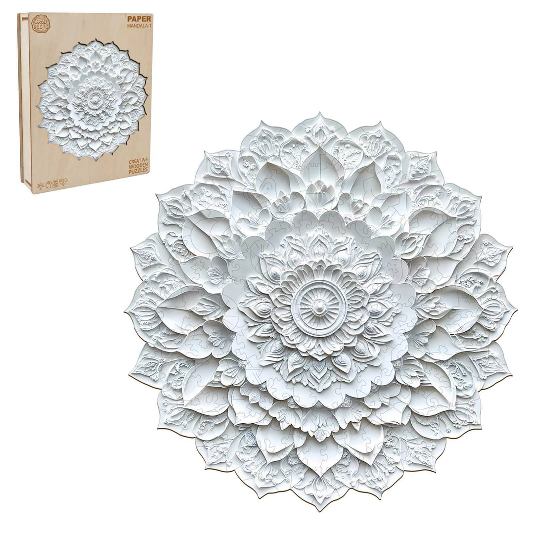 3D Paper Mandala-1 Wooden Jigsaw Puzzle