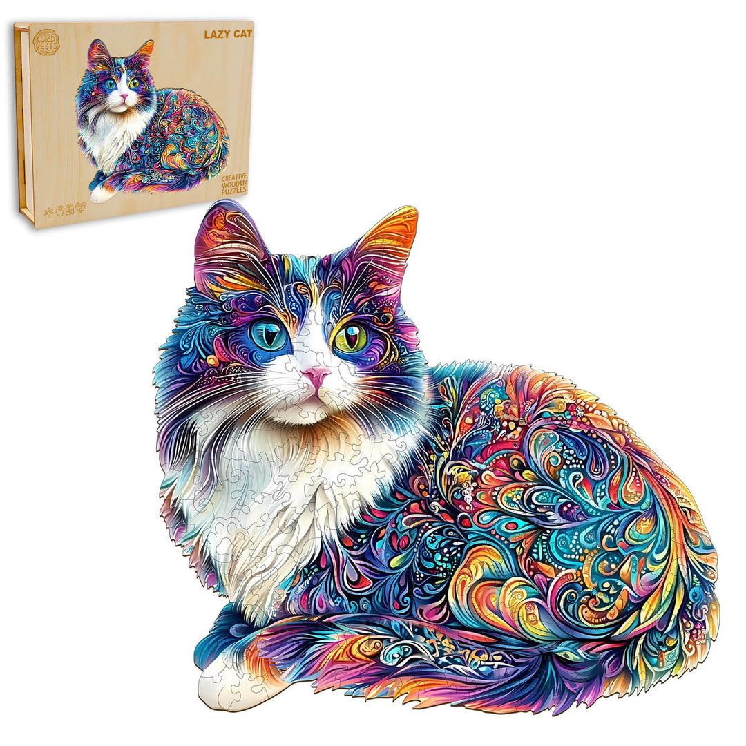 Lazy Cat Wooden Jigsaw Puzzle