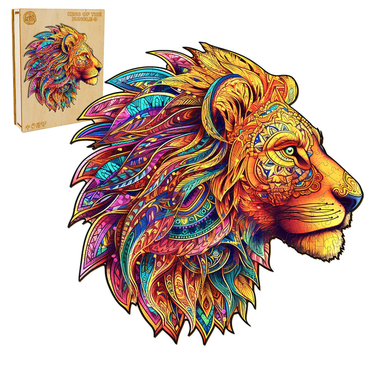 The Jungle King-3 Wooden Jigsaw Puzzle-Woodbests