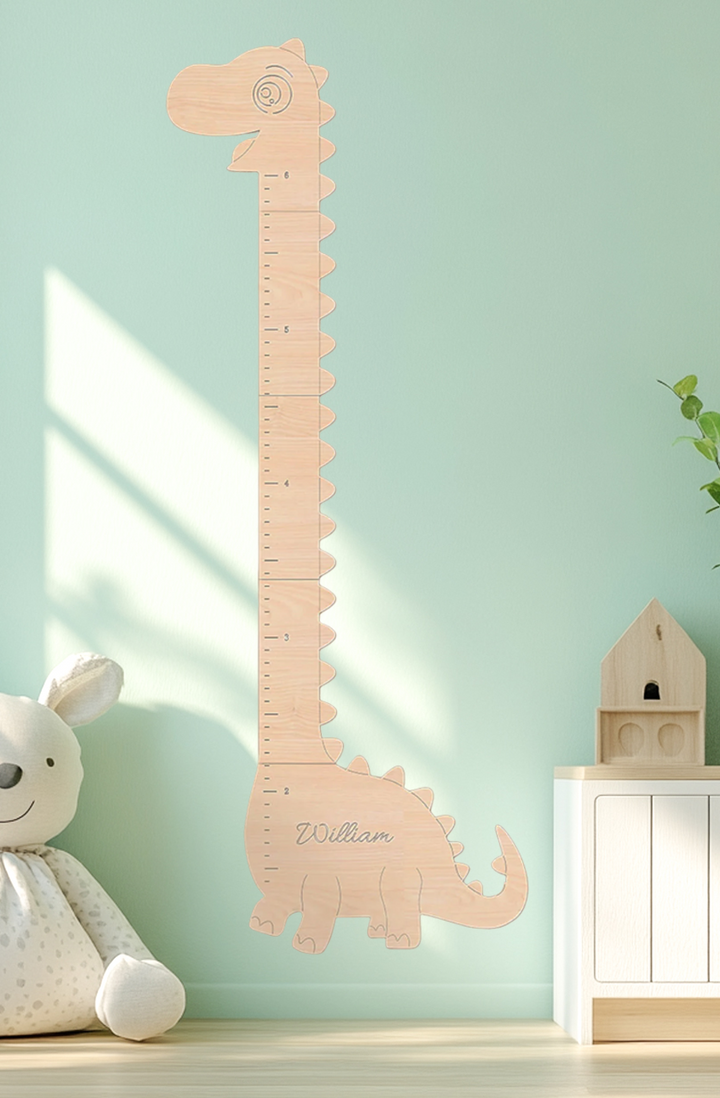 Personalized Wooden Dinosaur Growth Chart Height Ruler