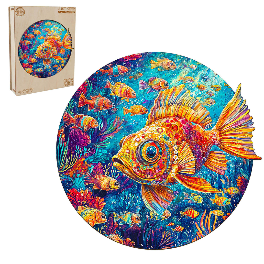 Just Keep Swimming  Wooden Jigsaw Puzzle