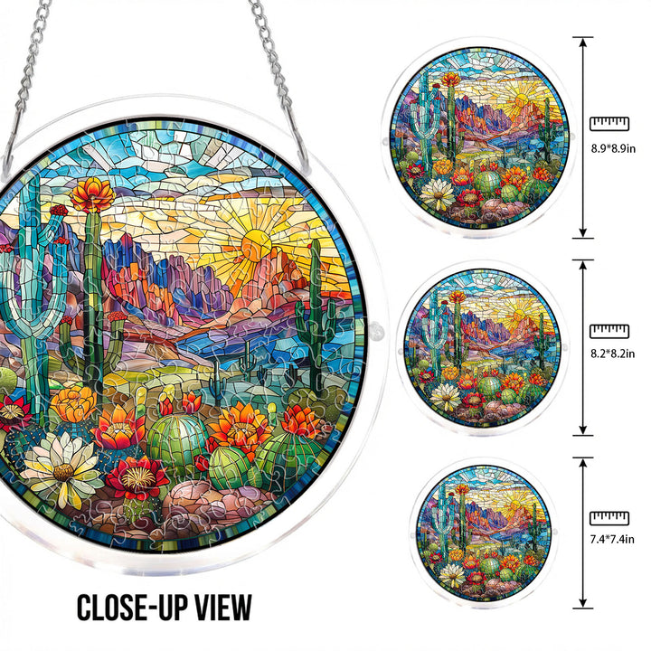 Acrylic Jigsaw Puzzle Suncatcher - Desert Sunrise