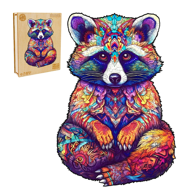 Resourceful Raccoon Wooden Jigsaw Puzzle-Woodbests