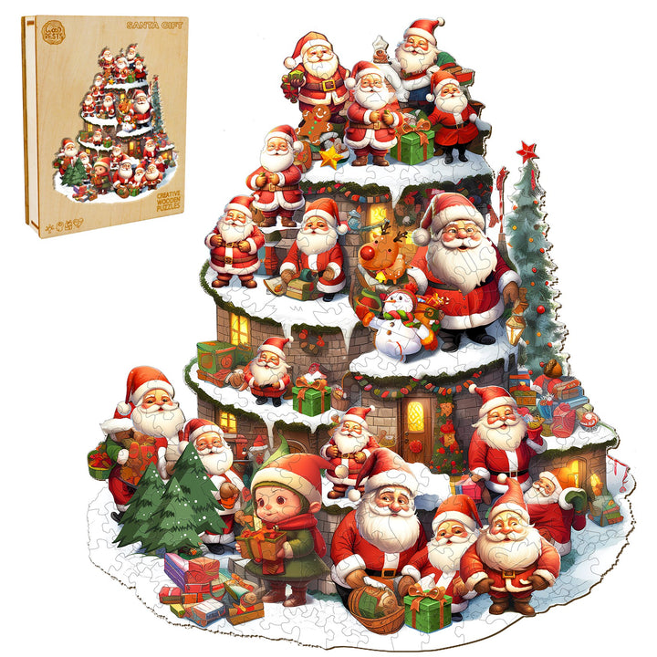 Santa Gift Wooden Jigsaw Puzzle-Woodbests
