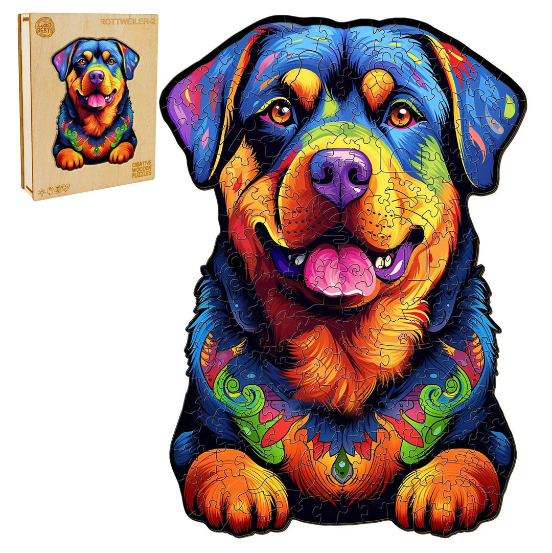 Rottweiler 2 Wooden Jigsaw Puzzle-Woodbests