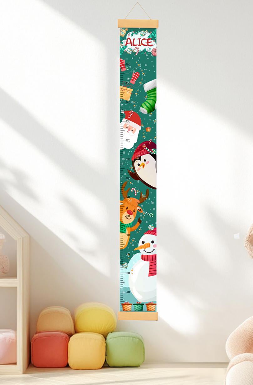Personalized Santa Claus Hanging Canvas Height Ruler