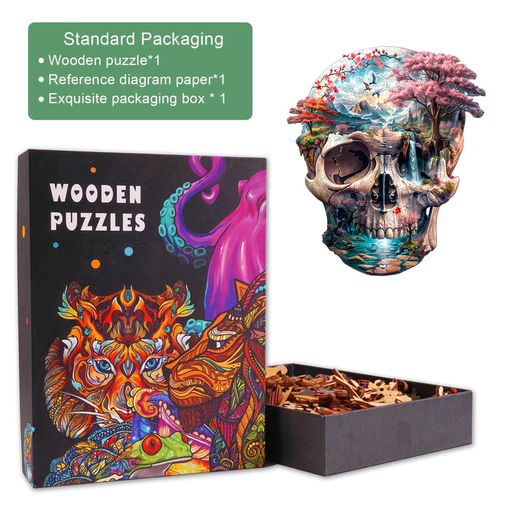 The skull's new life Wooden Jigsaw Puzzle