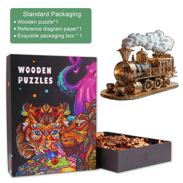 Train coffee machine Wooden Jigsaw Puzzle