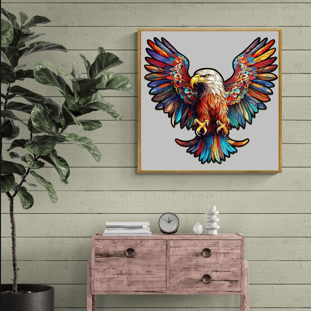 Bald Eagle with Spread Wings Wooden Jigsaw Puzzle-Woodbests