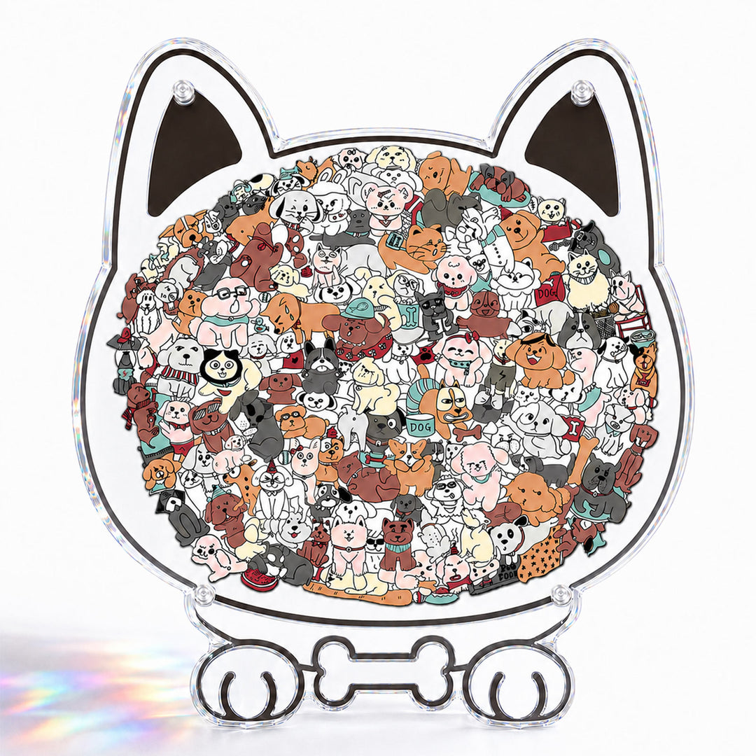 Acrylic Jigsaw Puzzle Suncatcher - Puppy Party