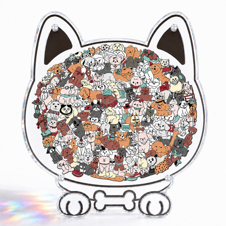 Acrylic Jigsaw Puzzle Suncatcher - Puppy Party