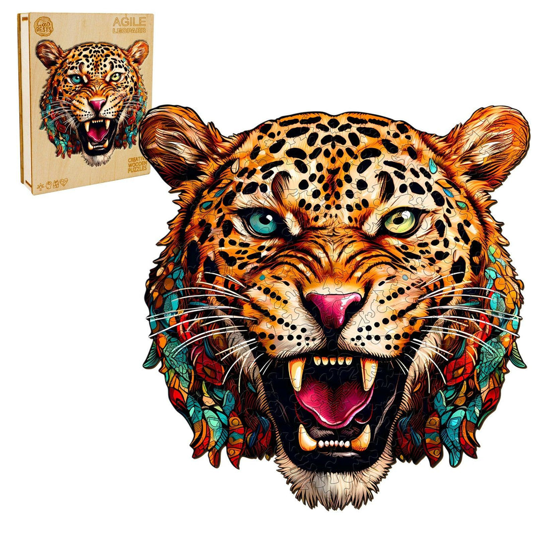 Agile Leopard Wooden Jigsaw Puzzle-Woodbests