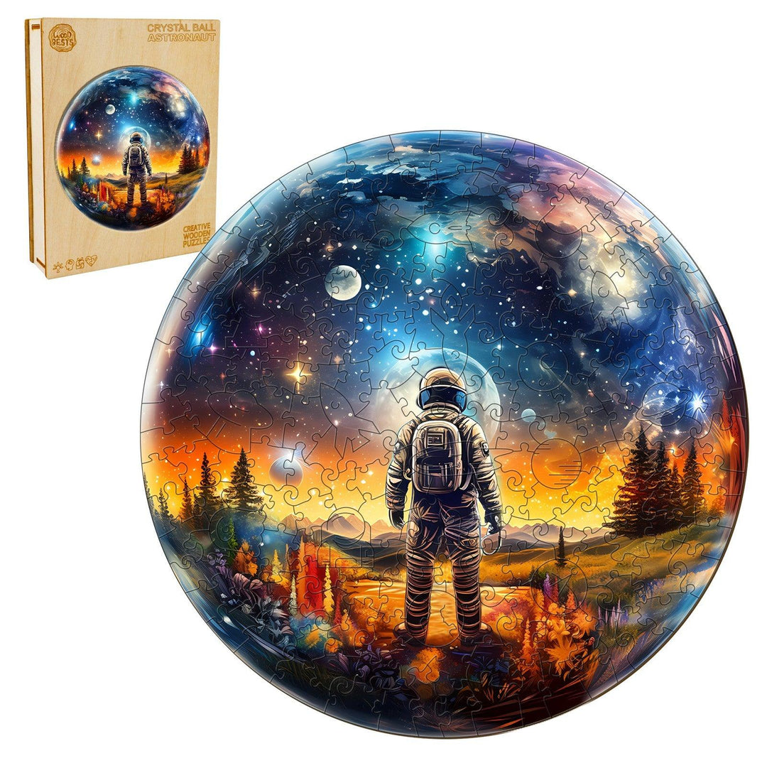 Crystal Ball Astronau Wooden Jigsaw Puzzle-Woodbests