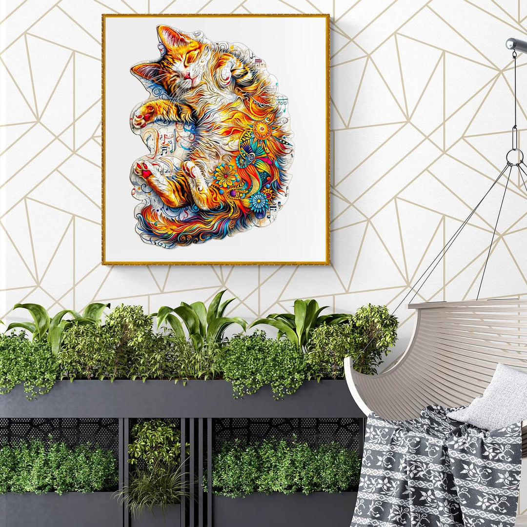 Sleeping Cat-2 Wooden Jigsaw Puzzle