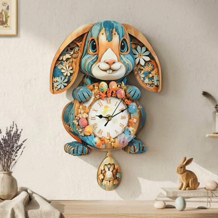 Rabbit– DIY Wooden Clock, 3D Puzzle Craft Kit