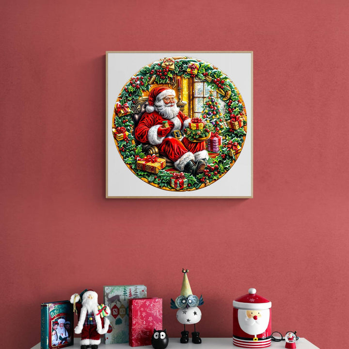 Christmas Wreath Wooden Jigsaw Puzzle - Woodbests