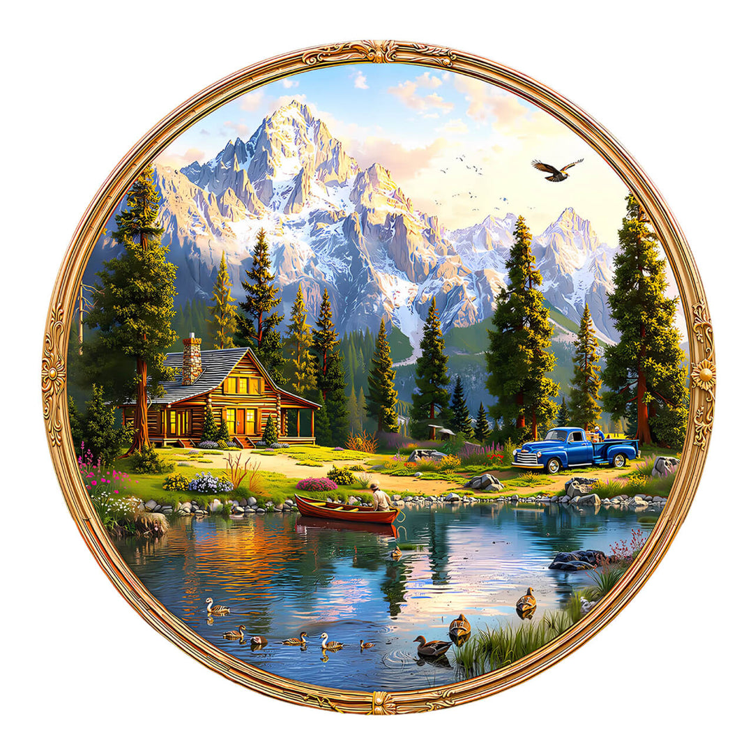 Mountain Cabin View 1000 Piece Puzzle