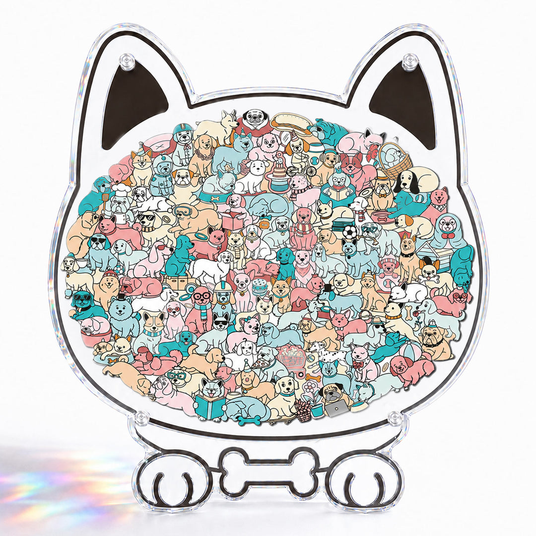 Acrylic Jigsaw Puzzle Suncatcher - Puppy Club
