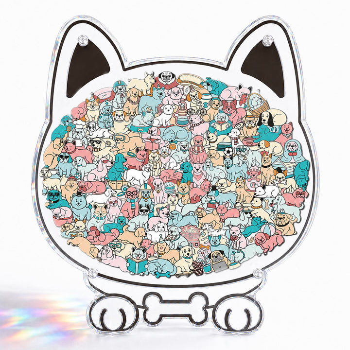 Acrylic Jigsaw Puzzle Suncatcher - Puppy Club
