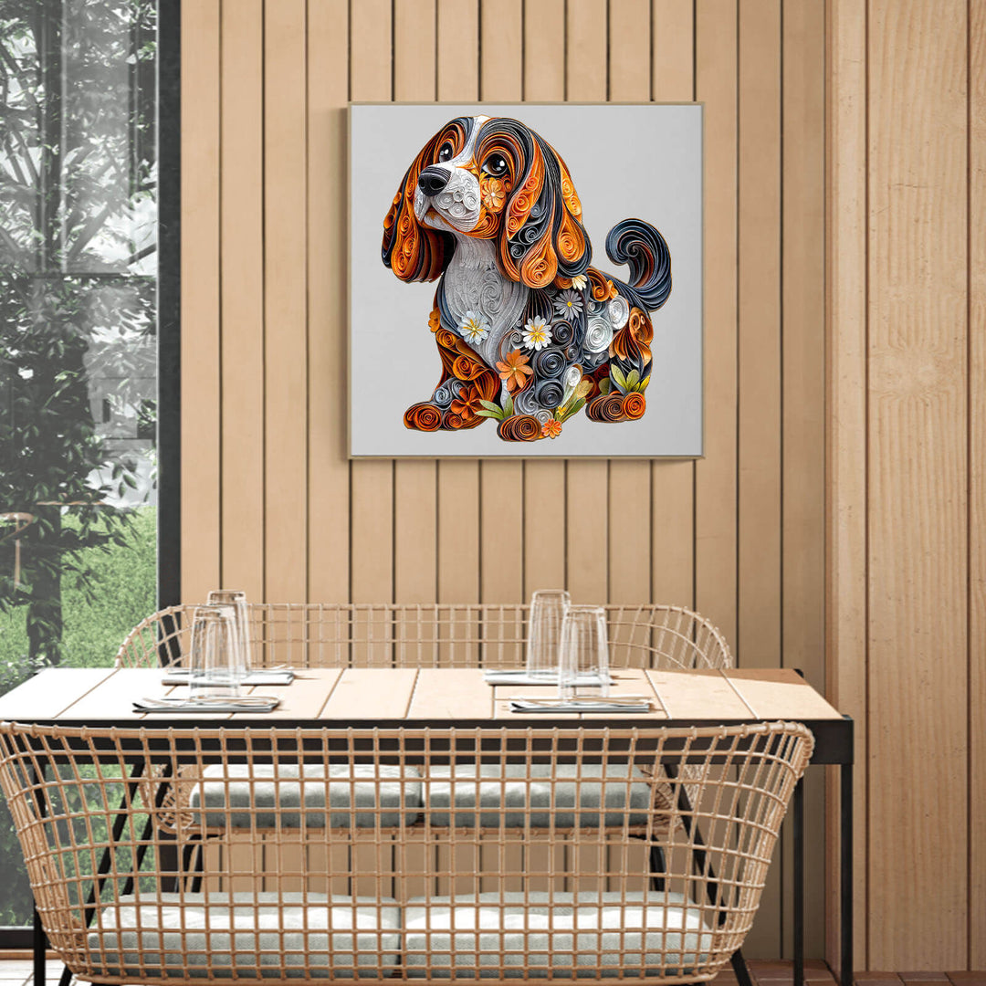 3D paper dachshund  Wooden Jigsaw Puzzle