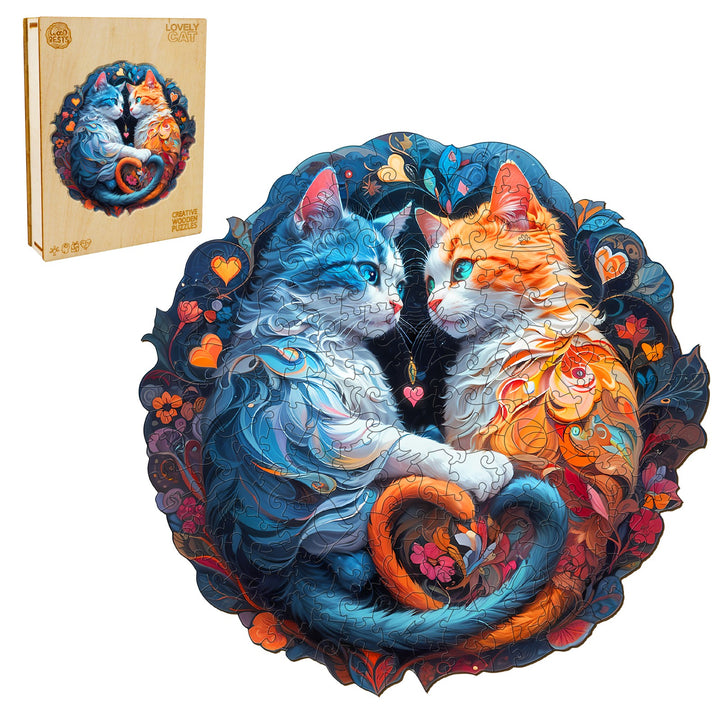 Lovely Cat Wooden Jigsaw Puzzle-Woodbests