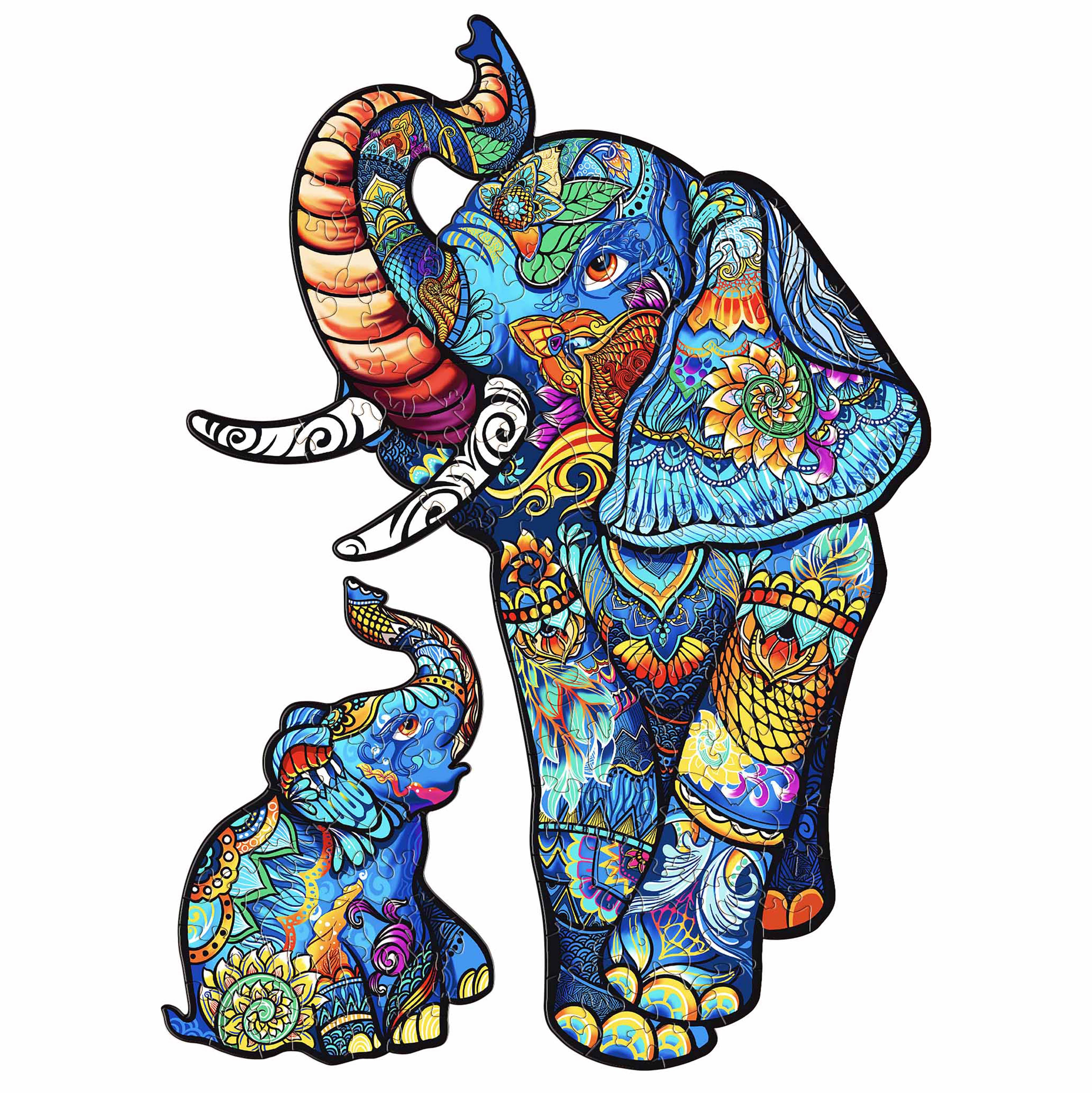 Wooden elephant family fashion