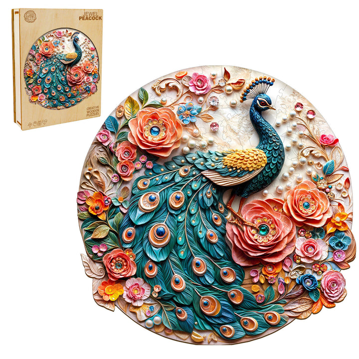 Jewel Peacock Wooden Jigsaw Puzzle