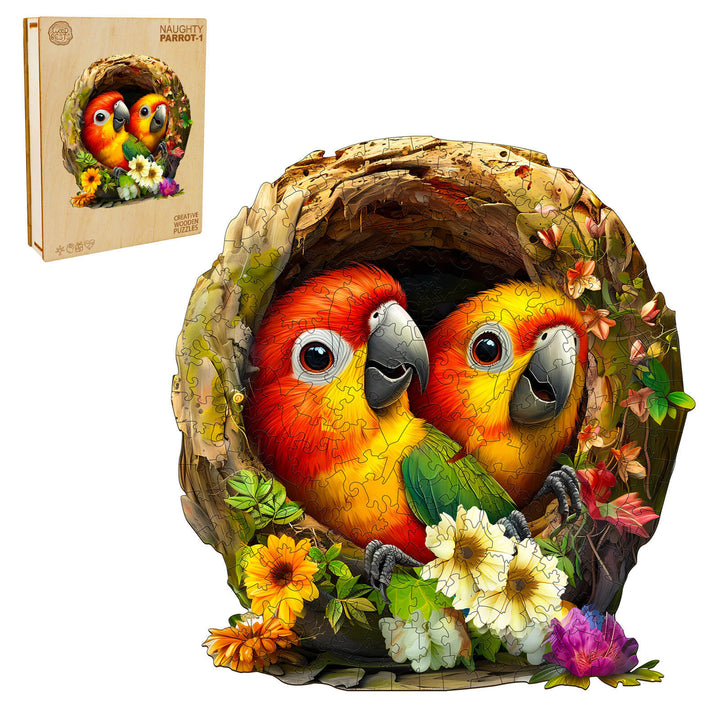 Naughty Parrot-1 Wooden Jigsaw Puzzle