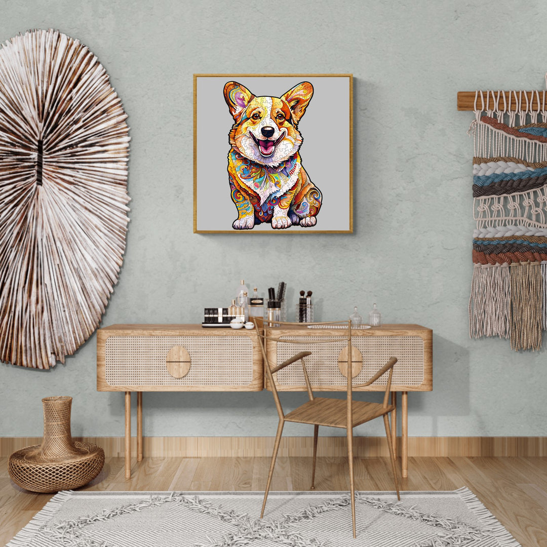 Clever Corgi 3 Wooden Jigsaw Puzzle-Woodbests