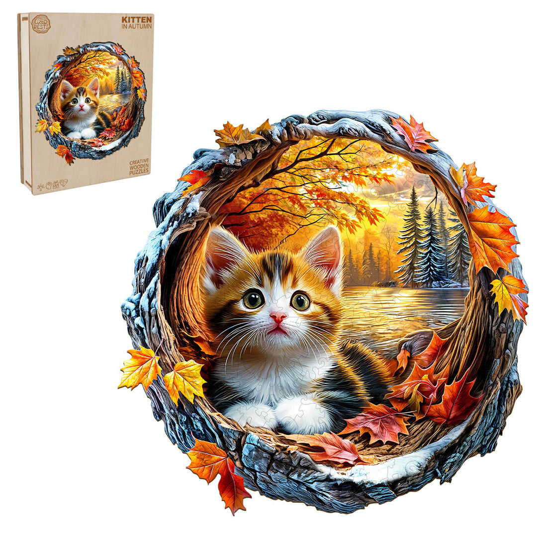 Puzzle en bois chat 3D