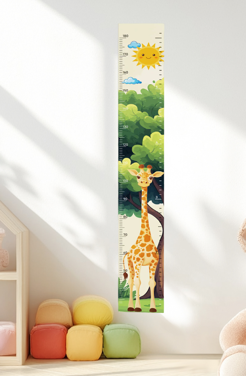 Whimsical Giraffe Growth Chart Wall Decal