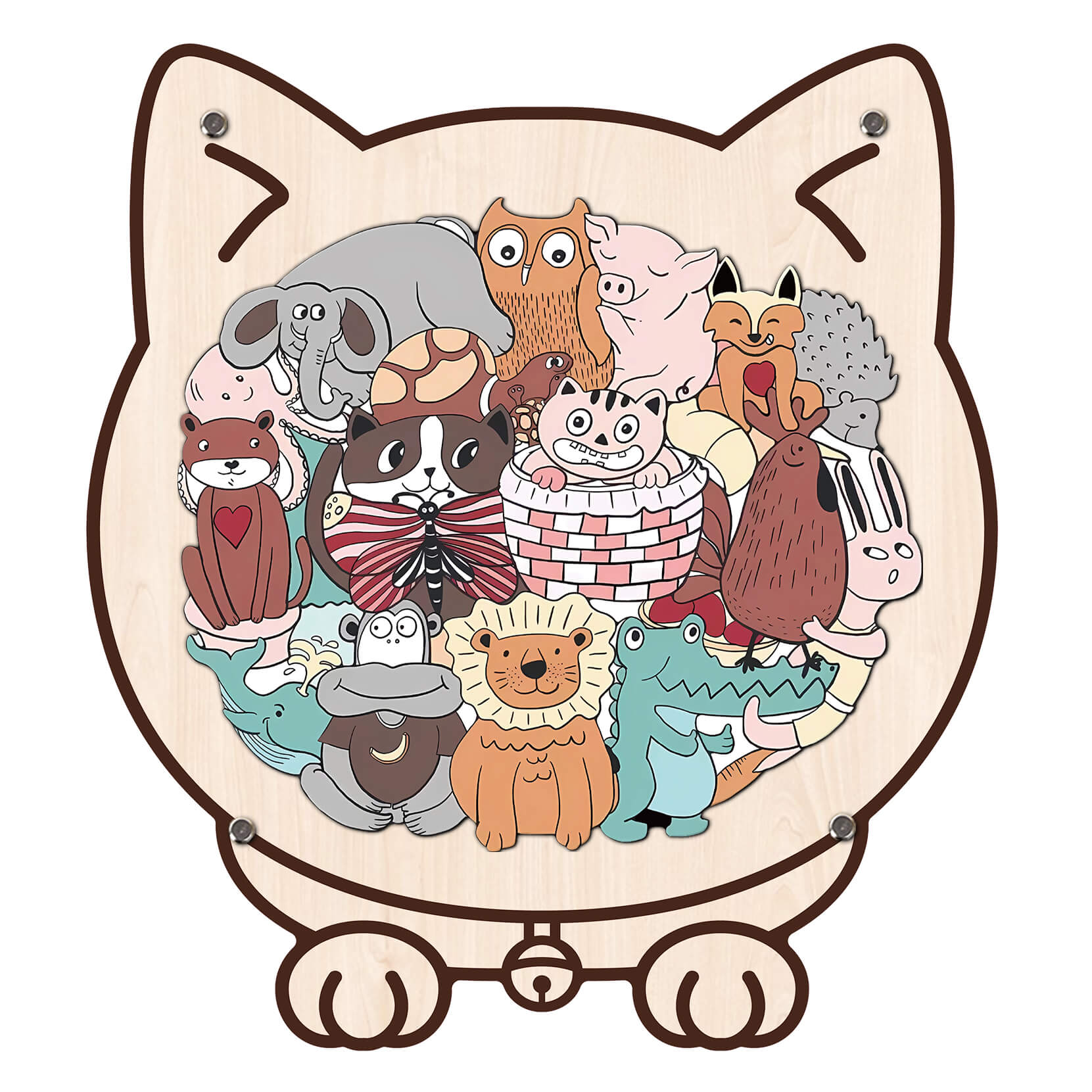 Puzzle en bois en forme d'animal mignon pour bébé