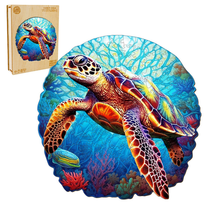 Deep Sea Turtles -2 Wooden Jigsaw Puzzle