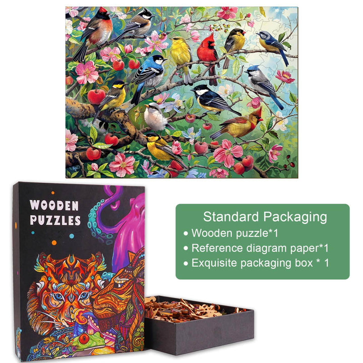 Birds in the Orchard Wooden Jigsaw Puzzle